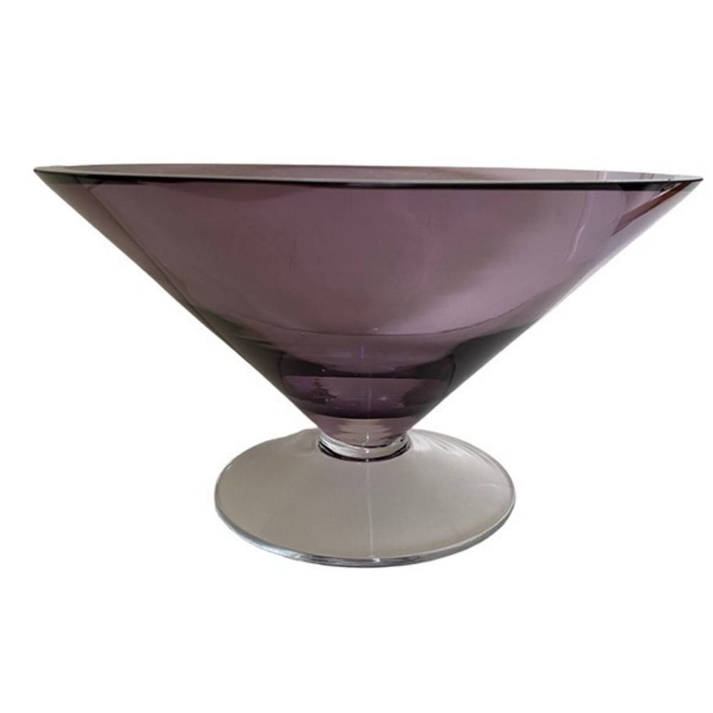 Crate&Barrel Purple Crystal Glass Footed Candy Dish Home Decor Accent NW…